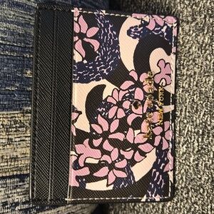 Kate Spade snake garden print pink multi cardholder